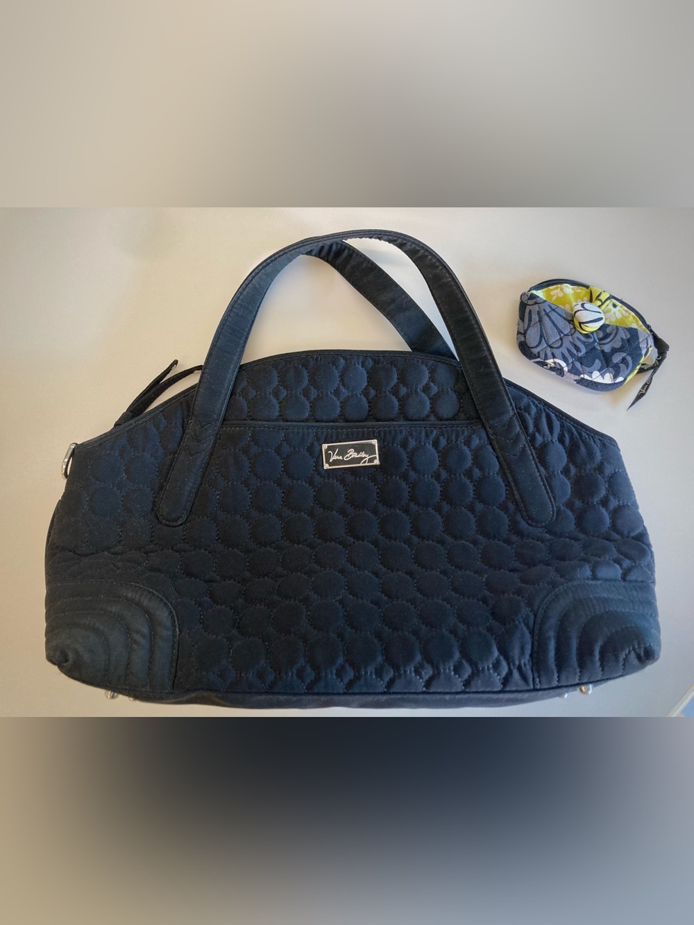 Vera Bradley Black Quilted Purse with matching coin purse